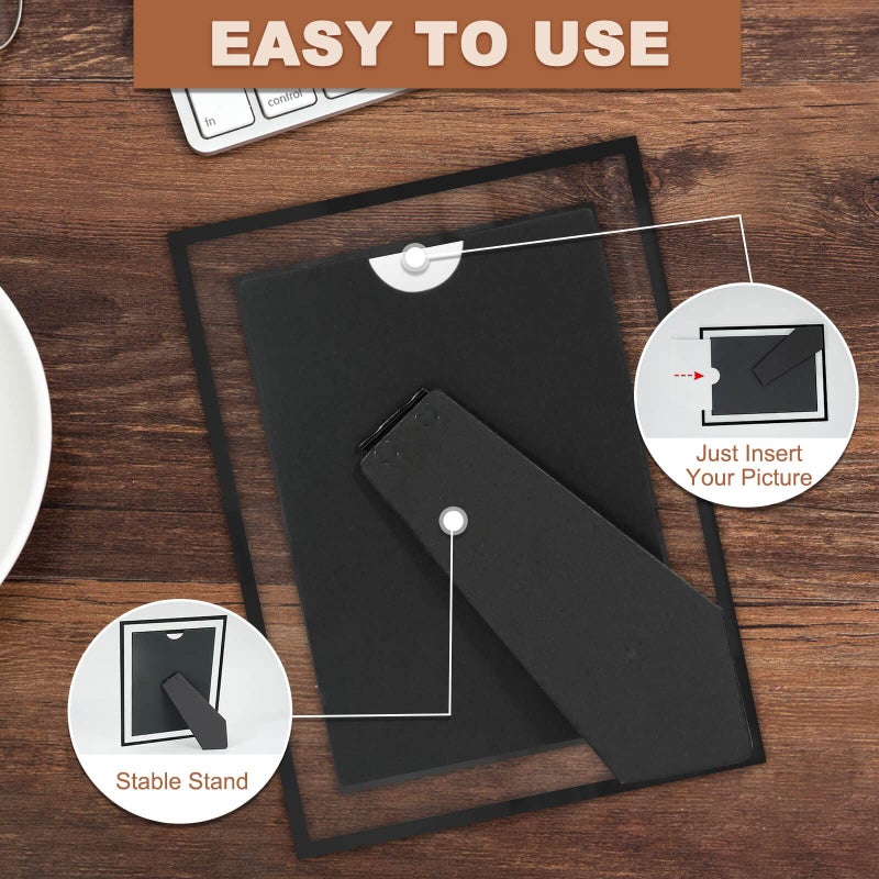 IZIDDO 4x6 Picture Frames Set of 2  Black Glass Photo Frame  Only for Tabletop Display  Gift Picture Frame  Horizontally or Vertically (4x6  Black) - Image 5